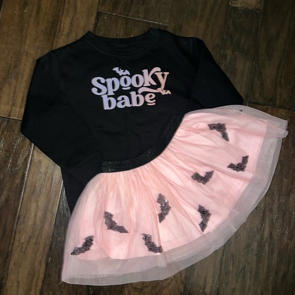 Sweet wink spooky babe Halloween sweatshirt skirt set 4